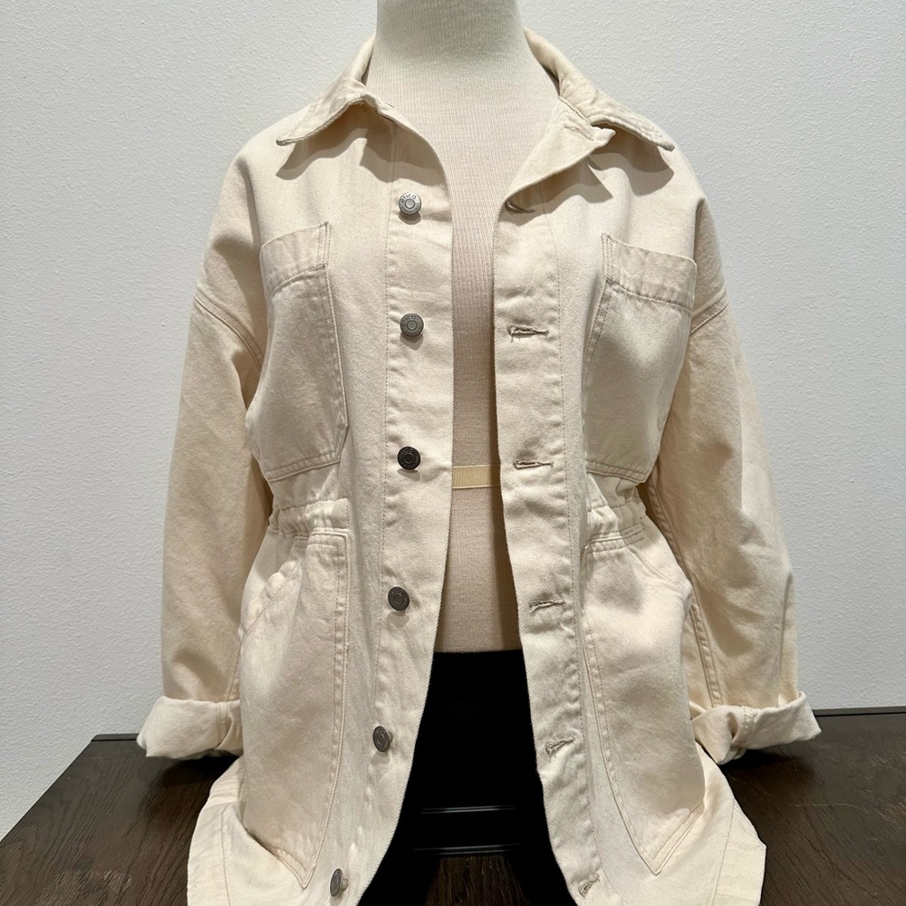 Peplum Button-Up Jacket